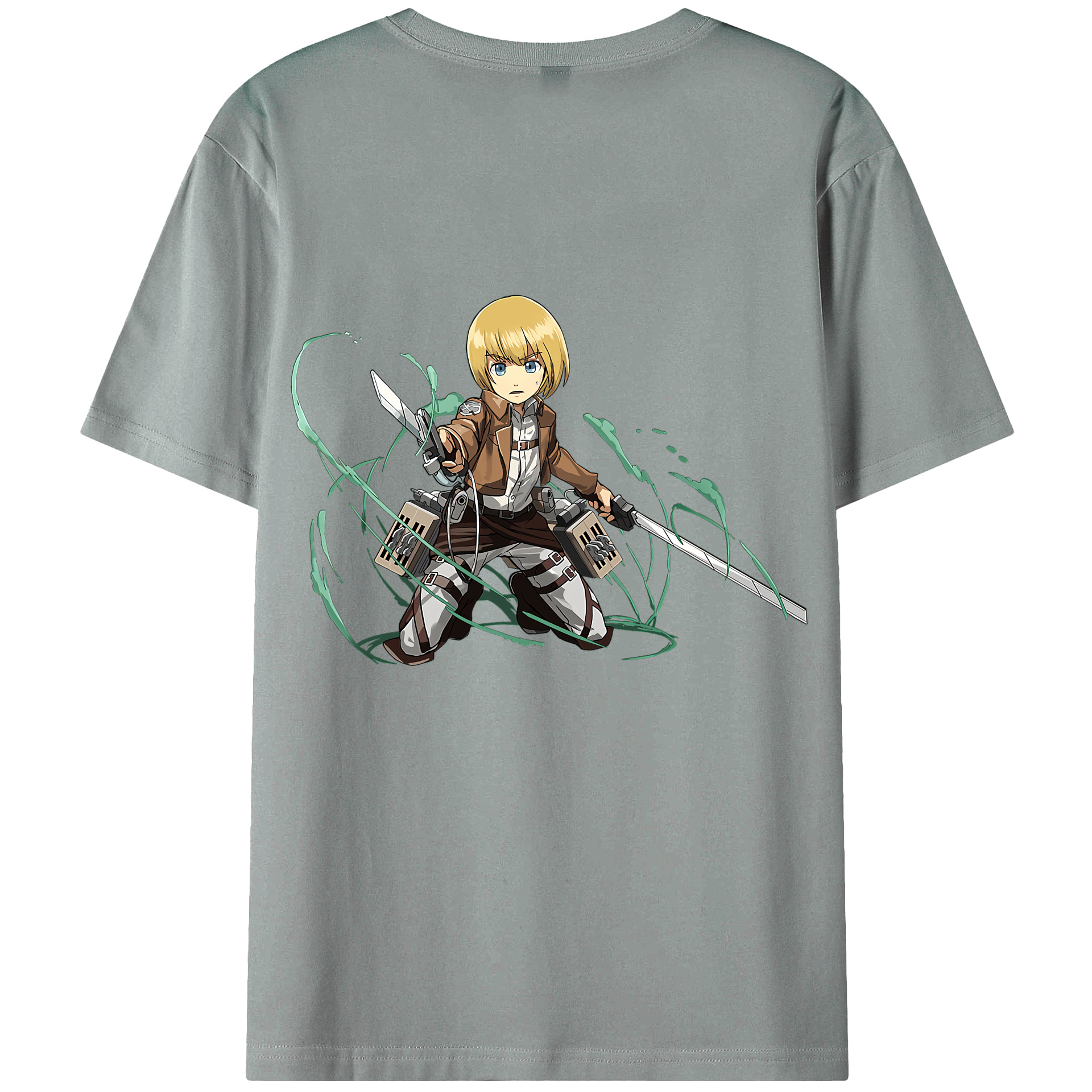 （画像用） 進撃の巨人 アルミン·アルレルト Attack on Titan Armin Arlert 綿100％ メンズ半袖Tシャツ（バックプリント） 通気性
